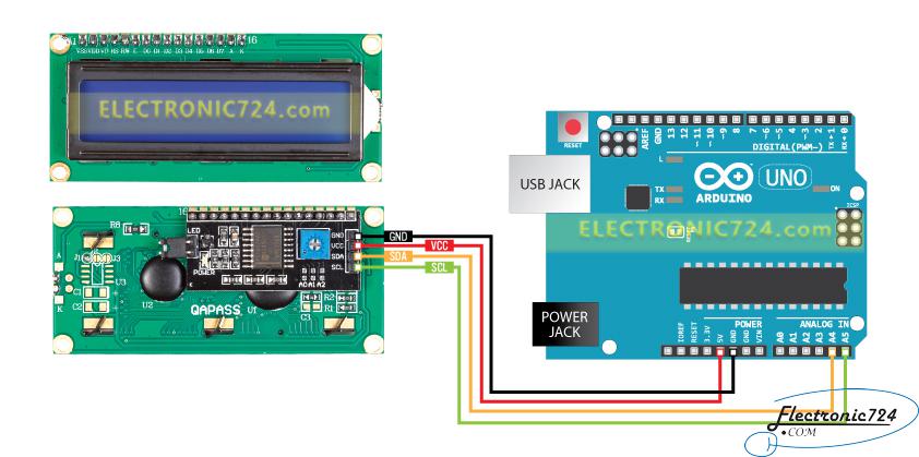 ماژول راه انداز LCD 2X16 با ارتباط I2C