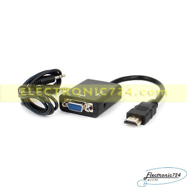 HDMI to VGA adapter with audio cable