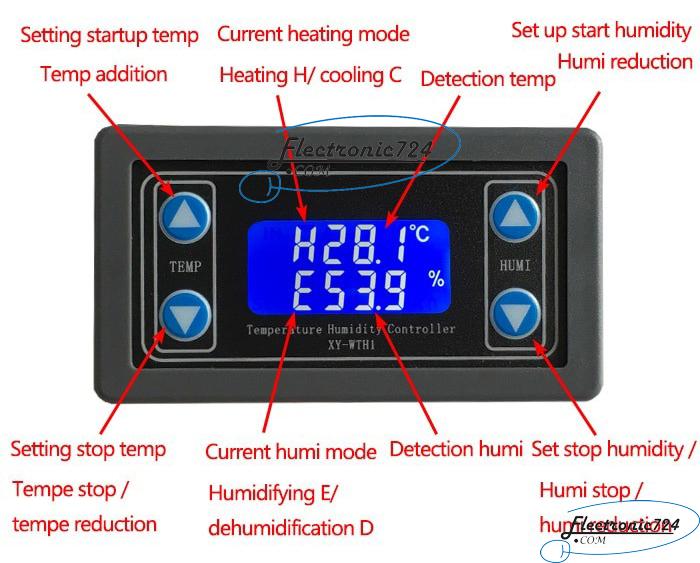 ماژول کنترلر دما و رطوبت XH-WTH1 thermostat